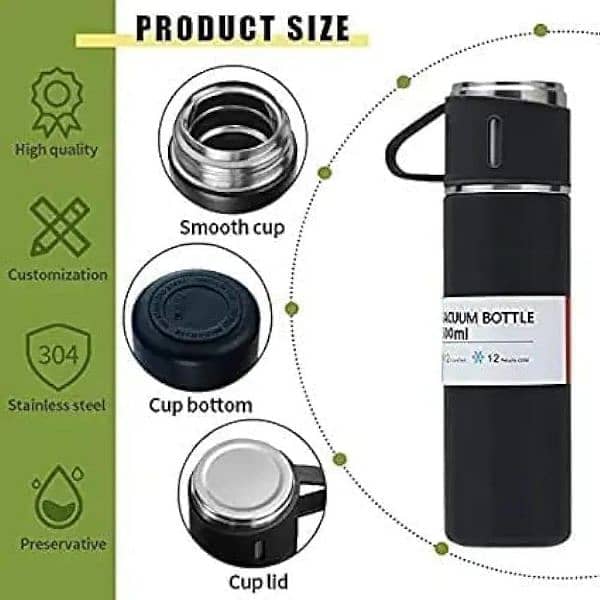 Vacuum Flask set with 3 Cups 3