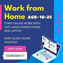 online and office work available for male female and students