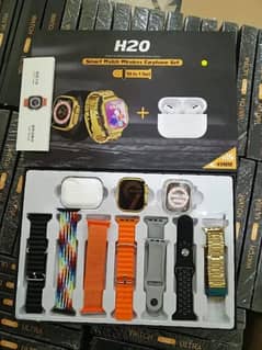 H20 Smart Watch with 7 straps & Earbuds