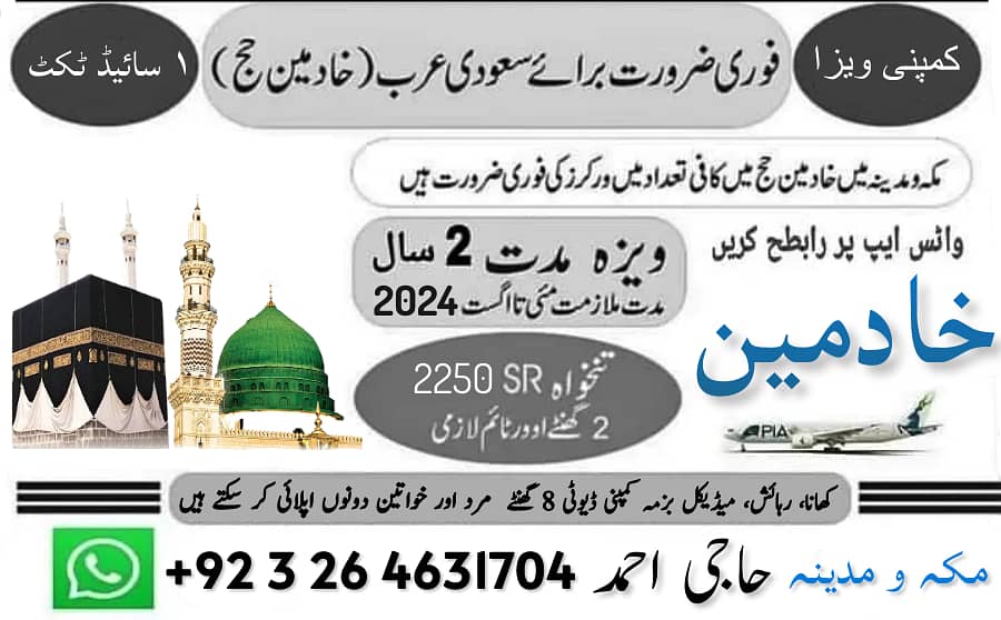 Saudi Arabia Work Vacancies/ Jobs in saudia/ Company Visa Jobs 0