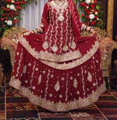 mehroon bridal sharara