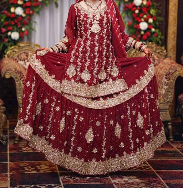 mehroon bridal sharara 0