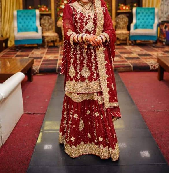 mehroon bridal sharara 1