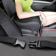 Black Car Center Console Armrest Cushion With Mobile Pocket