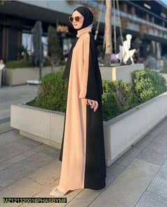 Georgette plain Abaya with stoler