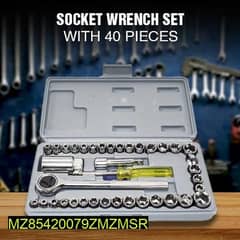 40 pieces chrome steel tool kit set