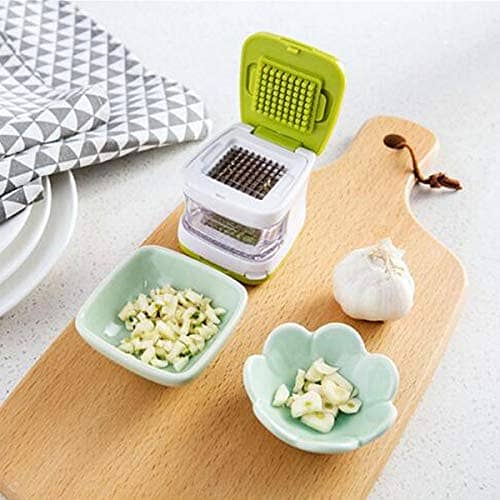 Garlic Press With 2 Stainless Steel Blades, Effortless Garlic Cube Cr 2