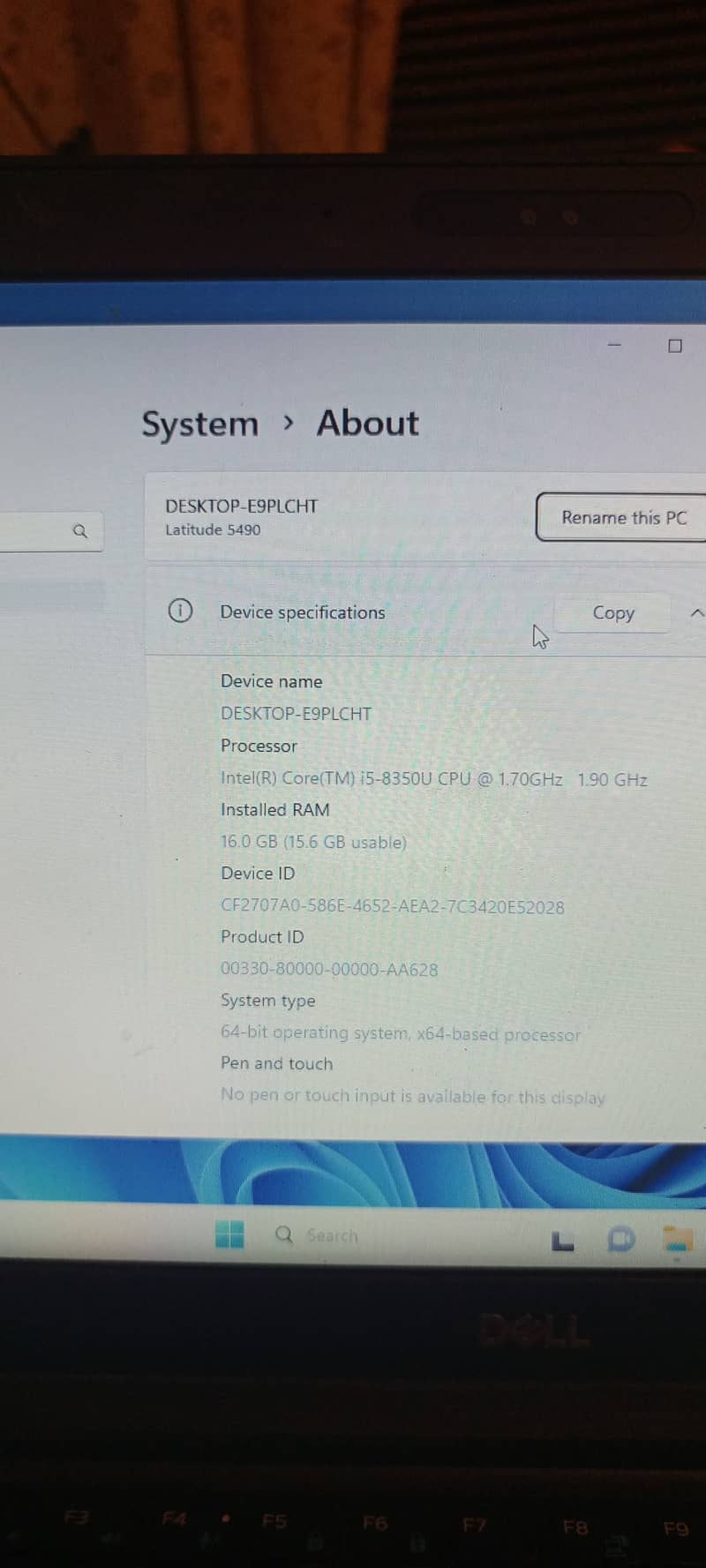 DELL 5490 16GB 9