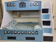 king size bunk bed with dressing table and rack