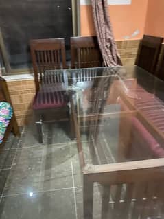 dainig table with 6 chairs urgent sale