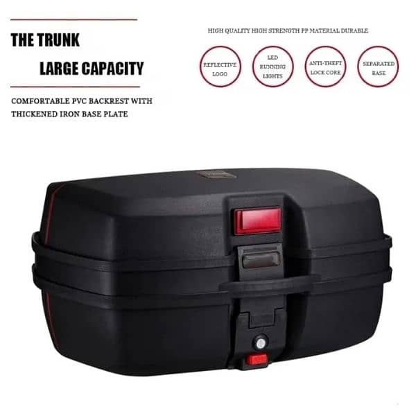 Universal Motorbike Tail/Top Box - Top Lock Storage Carrier Case 0