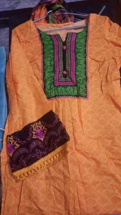 Lawn Shirt , silk dupata 2pc