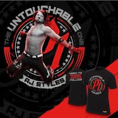 WWE AJ STYLES THE UNTOUCHABLE ONE (BLACK) T-SHIRT