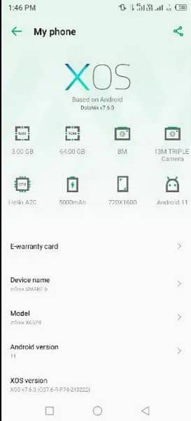 Infinix Smart 6 3gb 64gb dual sim pta provide 2