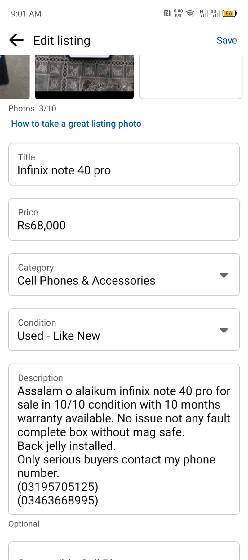 Infinix note 40 pro 1