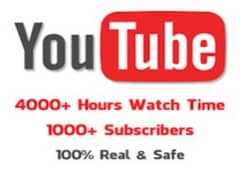 YouTube 1000 subscribers  and 4000 watch time 0