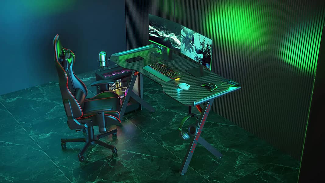 Gaming Desk, Office & Live streamer, Gaming Computer Desk 4