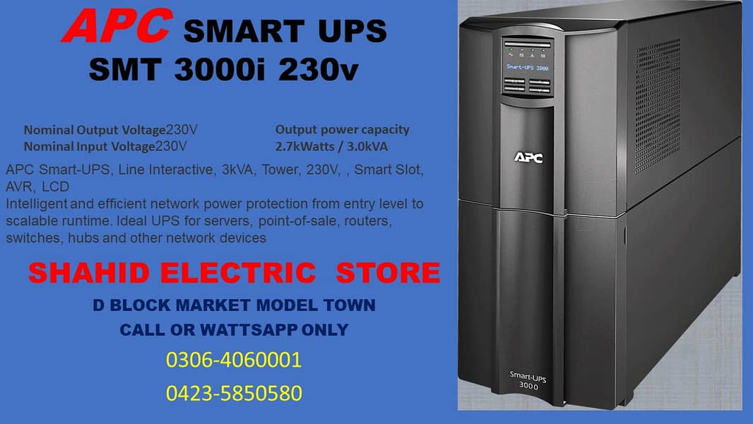 apc smart ups 3000va tower model 48v 2700w  fresh stock avaiable 0