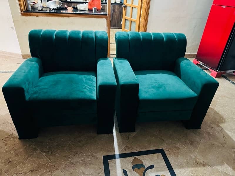 5 seater sofa for home use urgent sale green color , 0