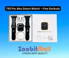 T55 Pro Max Smart Watch – Free Earbuds