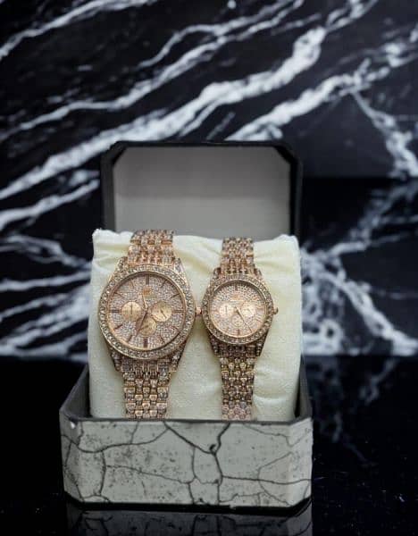 diamond stone couple watch premium quality 1