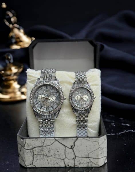 diamond stone couple watch premium quality 2