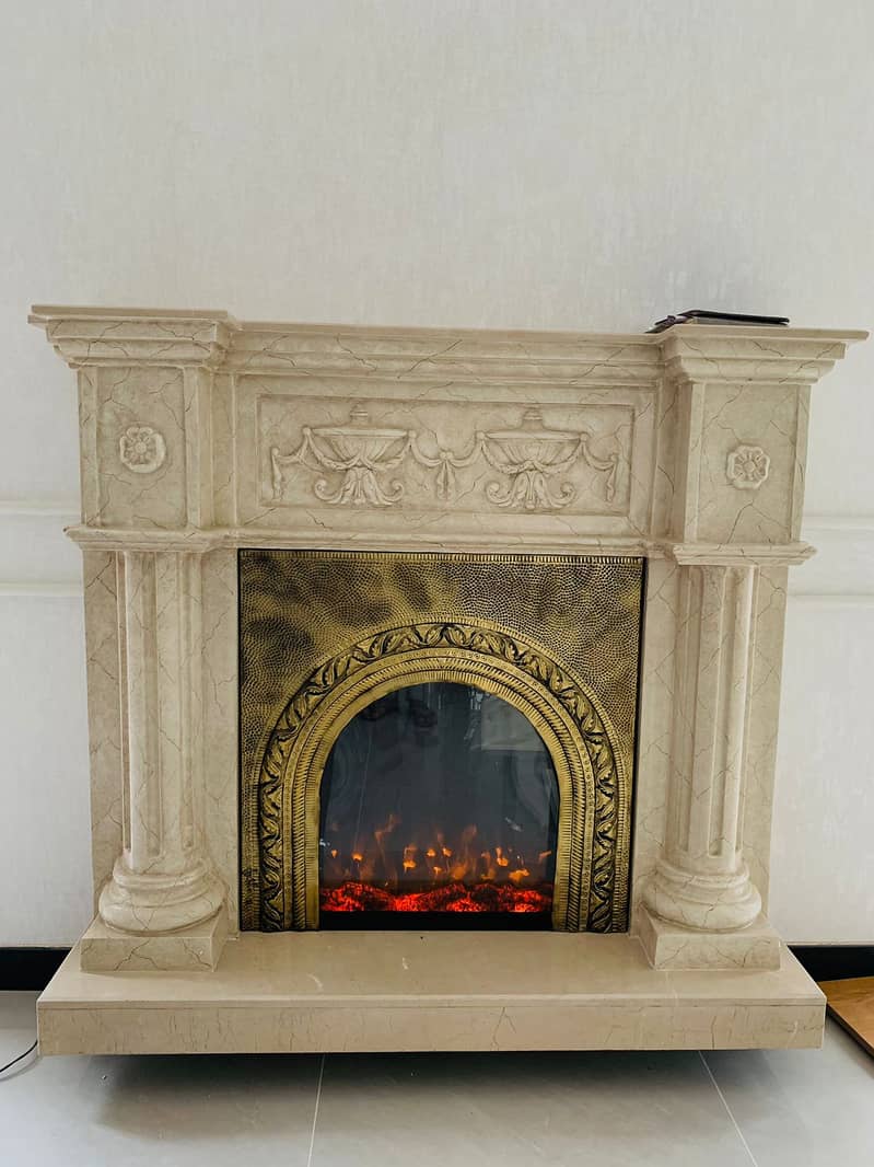 Golden/Silver/Electric Fireplace Heater 1