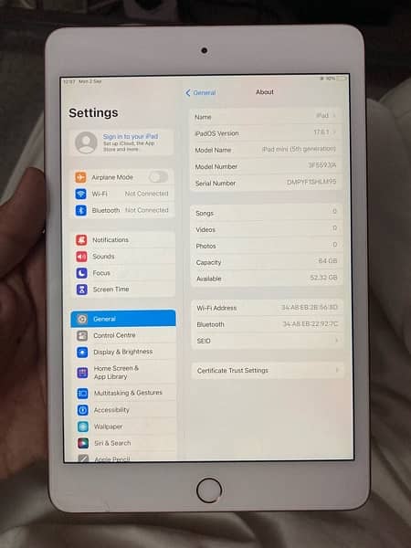 ipad mini 5 64gb Genuine Condition 10/10 2