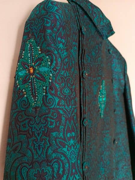 New jamawaar sherwani in turquoise 1