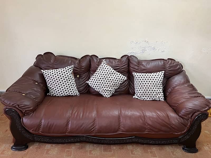 7 Seater Leather Sofa Set 2