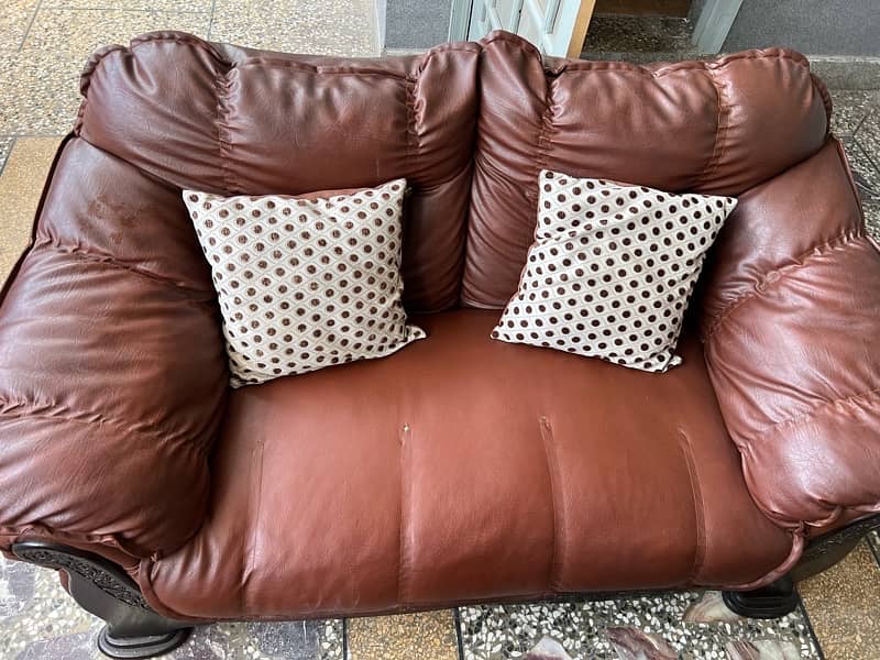 7 Seater Leather Sofa Set 5