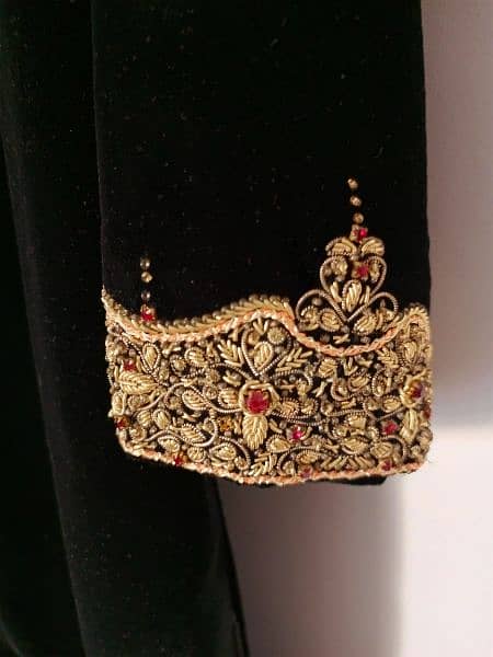 New groom/dulha sherwani in black velvet 4