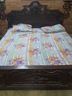 King size bed pure wooden