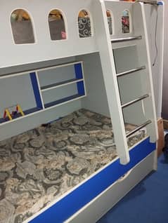 Bunker bed triple bed with wardrobes with 3  mattress