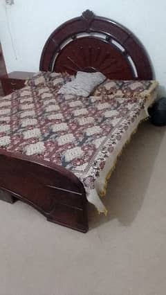 Wooden Double bed without side table