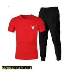 2pcs Men's Mirco Interlock Plain Track Suit