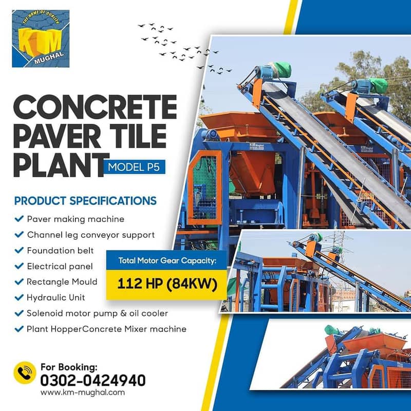 Fly ash brick and paver block machine, concrete brick machine in Pak. 9