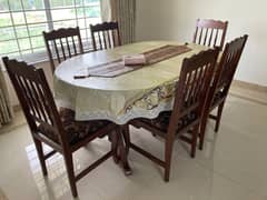 Dining Table (Oval Shaped) With 6xChairs 0