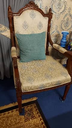 "Two Elegant Room Chairs with Matching Center Table for Sale"