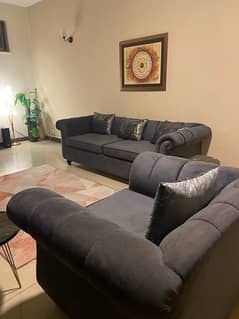 charcoal Grey velvet sofa set