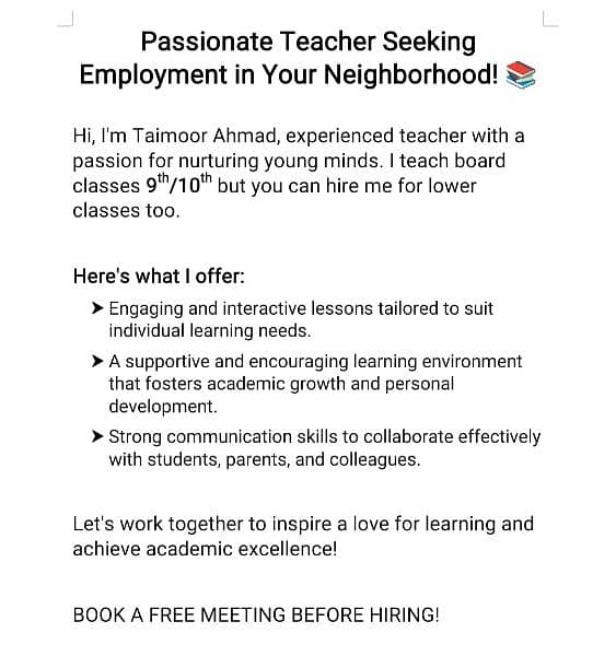 Home Tutor in E11/F11/G11. 0