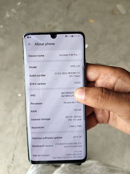 p30 pro 8.256 official PTA approved 1