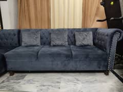 Blue Velvet Sofa