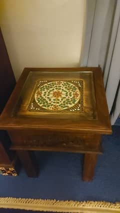 "Pair of Elegant Wooden Side Tables"