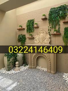 PU Rock Panels for out Door decor, Fluted panels, Artificial grass.