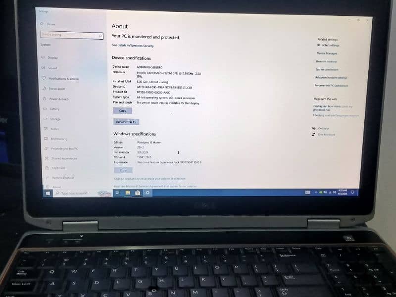 Dell e6520 with 512mb nividia graphic card 7