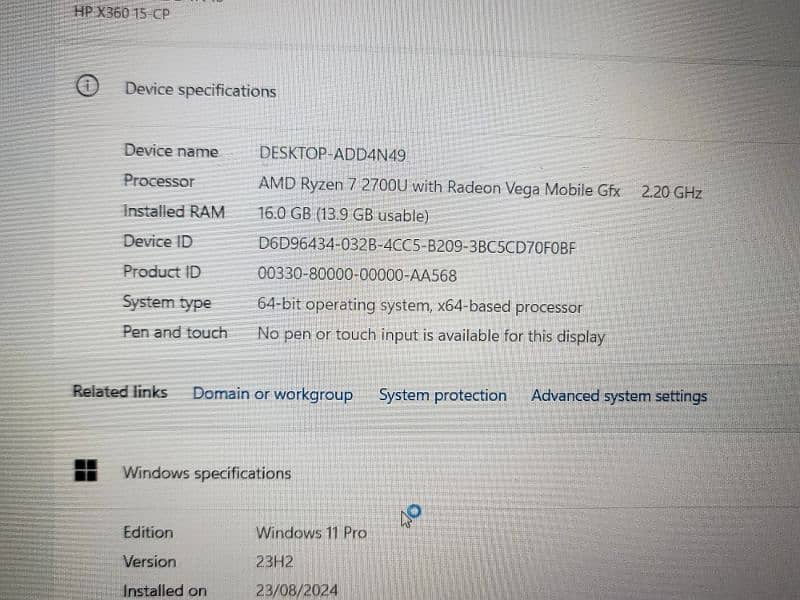 HP Envy X360 AMD Ryzen 7 6