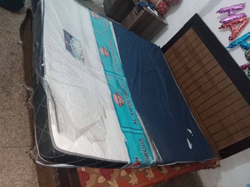 King Size Bed with Side Table  & 72x78 Alkhair Mattress for Sale 9