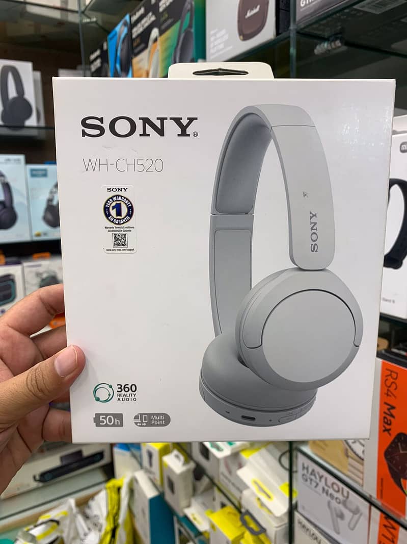 Sony WH-CH520 Wireless Headphones Bluetooth On-Ear - 50 Hrs Battery 1