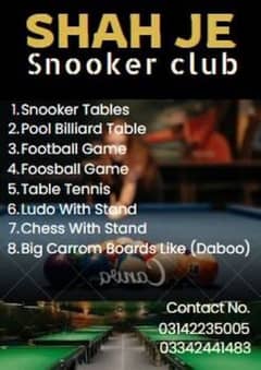 All type of Snooker table are available